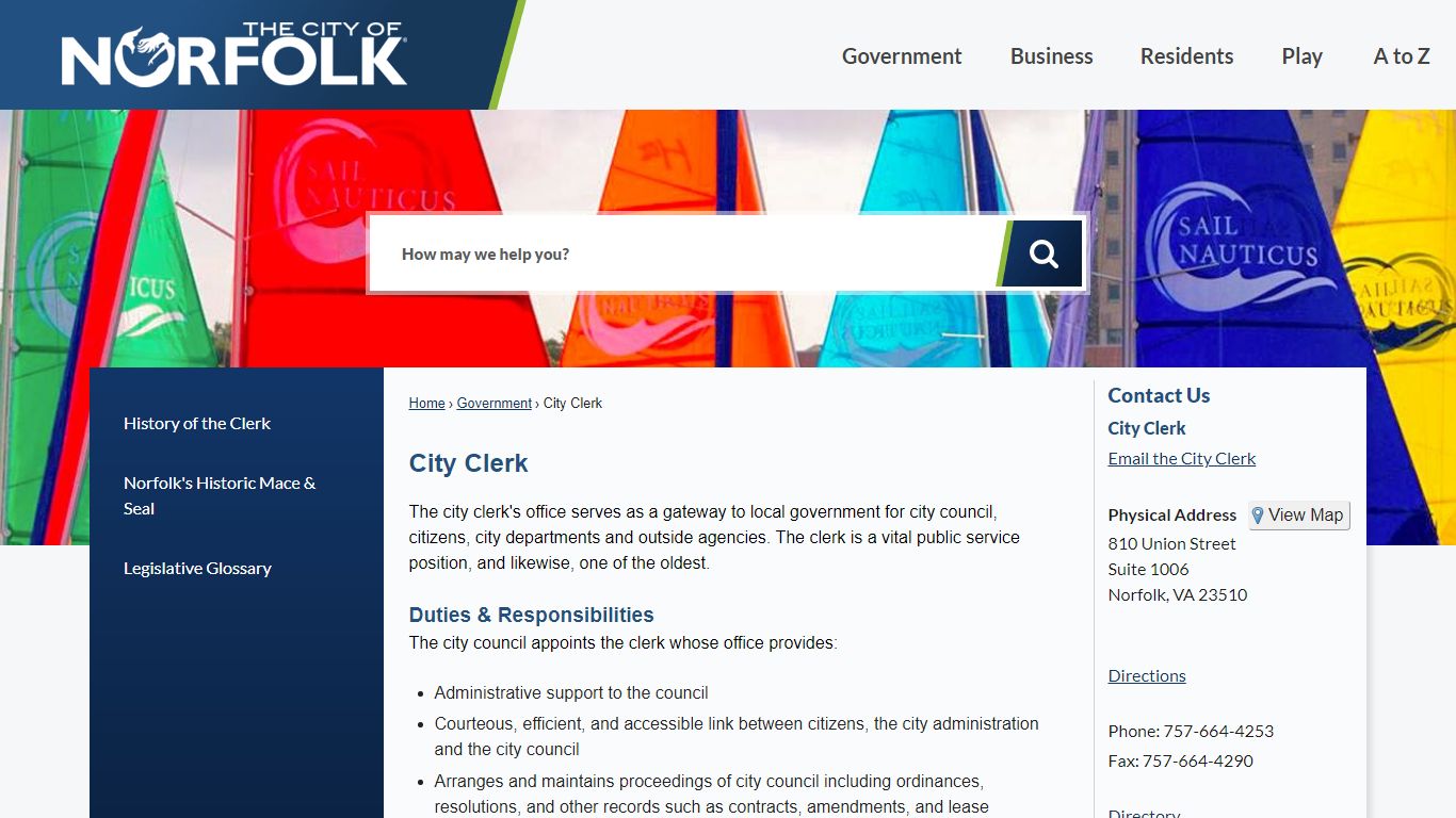 City Clerk | City of Norfolk, Virginia - Official Website